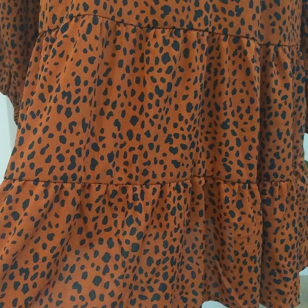 NWOT Casual Long Sleeve Loose V-Neck Swing Mini Dress - Size M - Picture 7 of 12